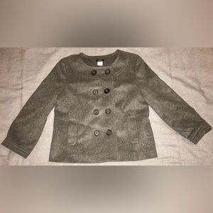 J. Crew Blazer Wool Cashmere Blend Gray Size 6 Lined Button Front CUTE!